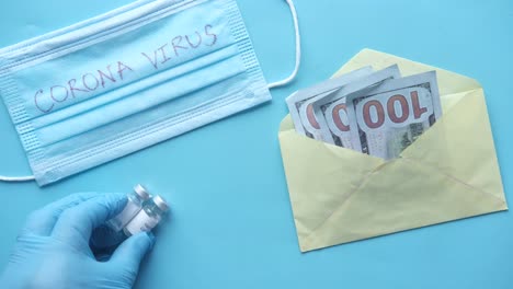 artículos y dinero relacionados con la pandemia de coronavirus