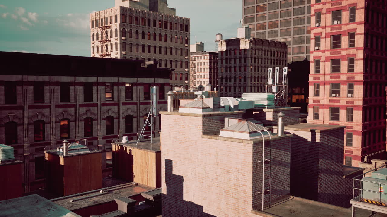 una vista de los techos de los edificios en la ciudad de nueva york