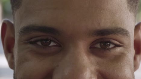 closeup shot of african american man with brown eyes