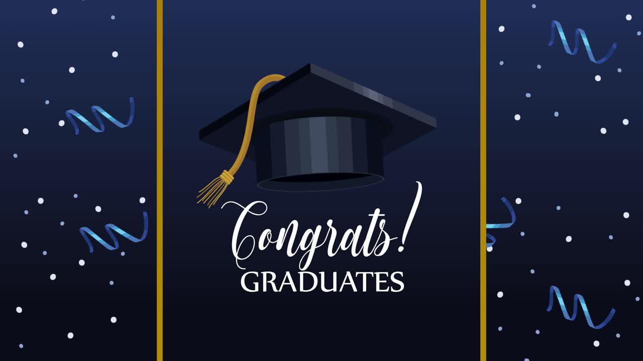 graduation celebration animation with hat