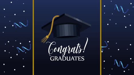 animación de celebración de la graduación con sombrero