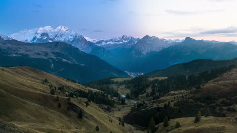 day to night time lapse of dolomites mountain