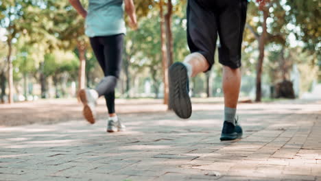 people running in a park