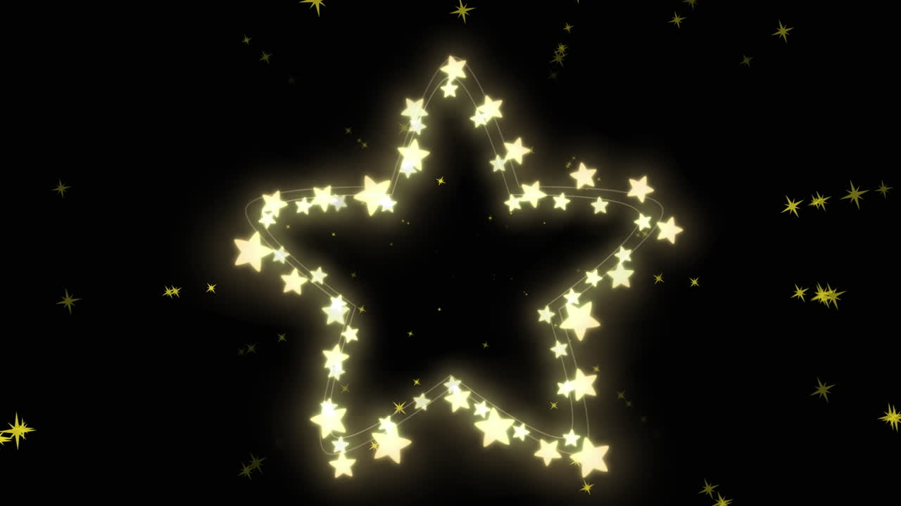 Animation of multiple gold stars on black background