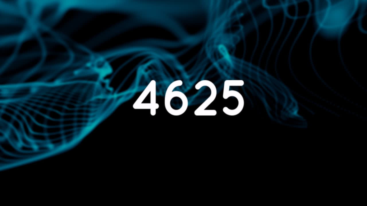 Animation of numbers changing over blue mesh of connections on black background