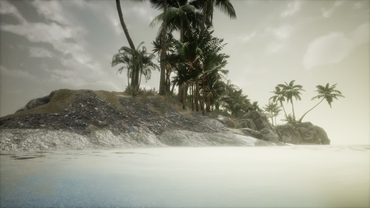 Soft twilight of the amazing tropical marine beach