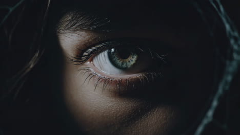 eye through spider web