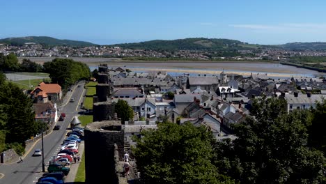 old welsh conwy town wall