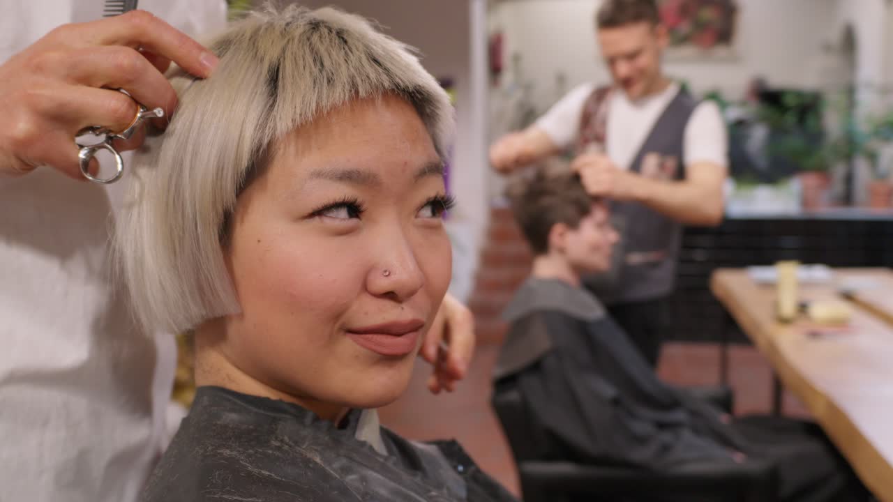 Haircut at a salon