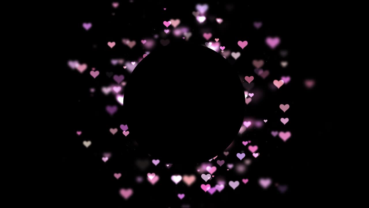 4k 많은 심장이 투명한 배경 루프 배경에 분홍색 심장, 캔버스, 모이 프레임