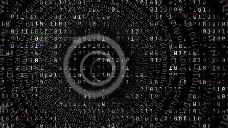 Binary coding on black background