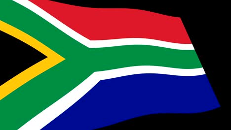 south africa flag slow waving in perspective, animation 4k footage