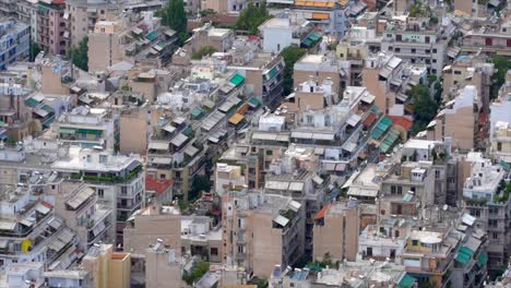 atenas edificios residenciales superpoblados vista desde la colina de lycabettus, grecia