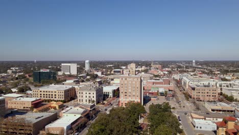 aerial shot of buildings in downtown pensacola