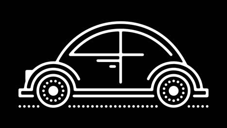 driverless car technology line icon animation with alpha