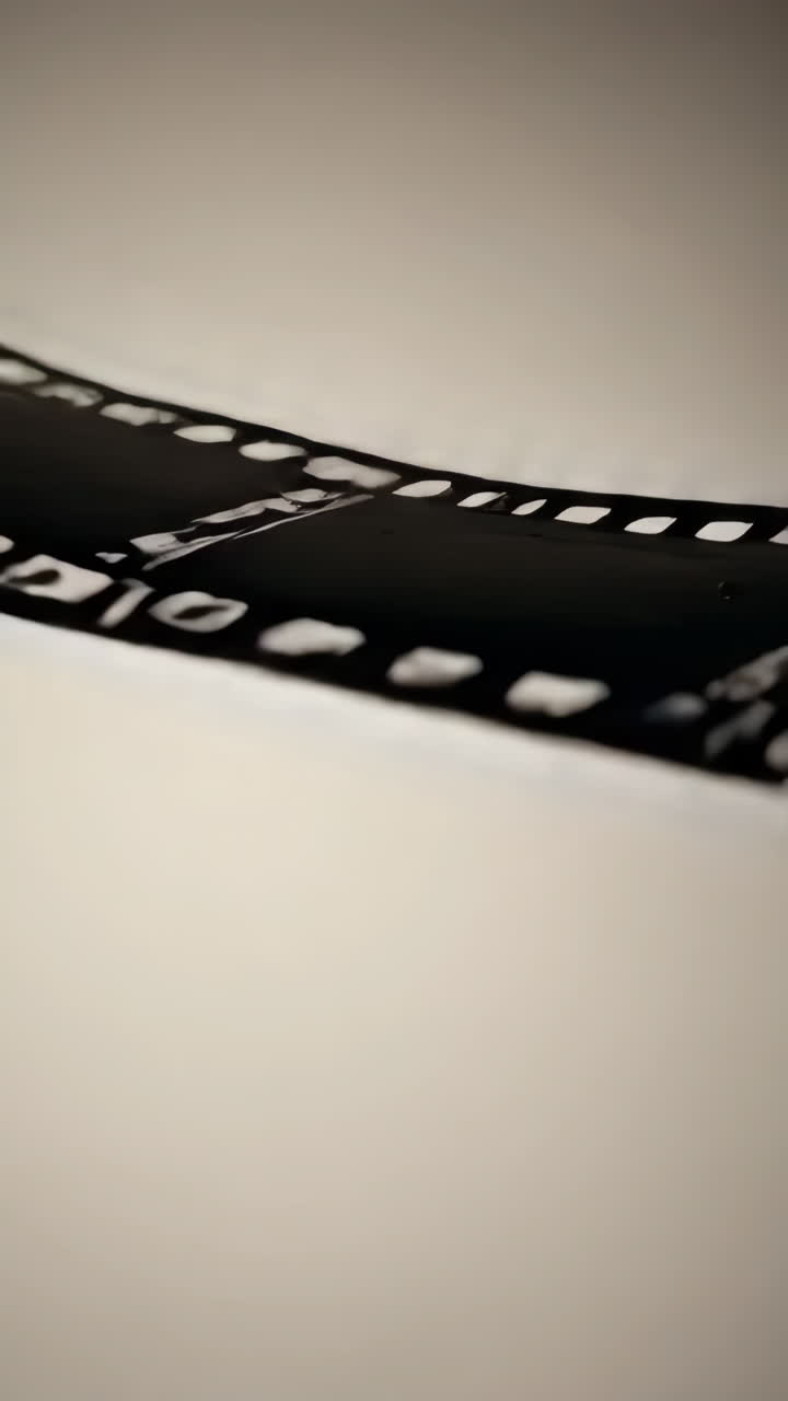 Close-up of a film strip, highlighting analog media