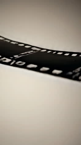 close-up of a film strip, highlighting analog media