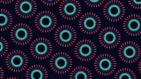 symmetrical red and blue circle pattern