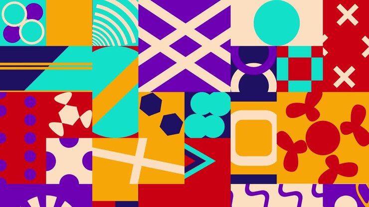 Colorful Bauhaus Style Animated Background