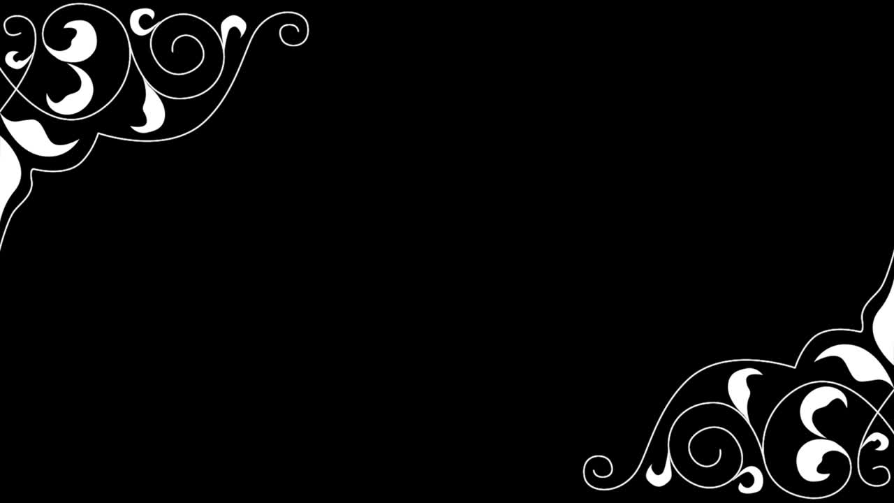 4k 추상적인 기하학적 모양 프레임, 직사각형 프레임; 깨한 추상적인 입자 프레임 (루프 가능한 검은색 배경), 동양, 중동 상징