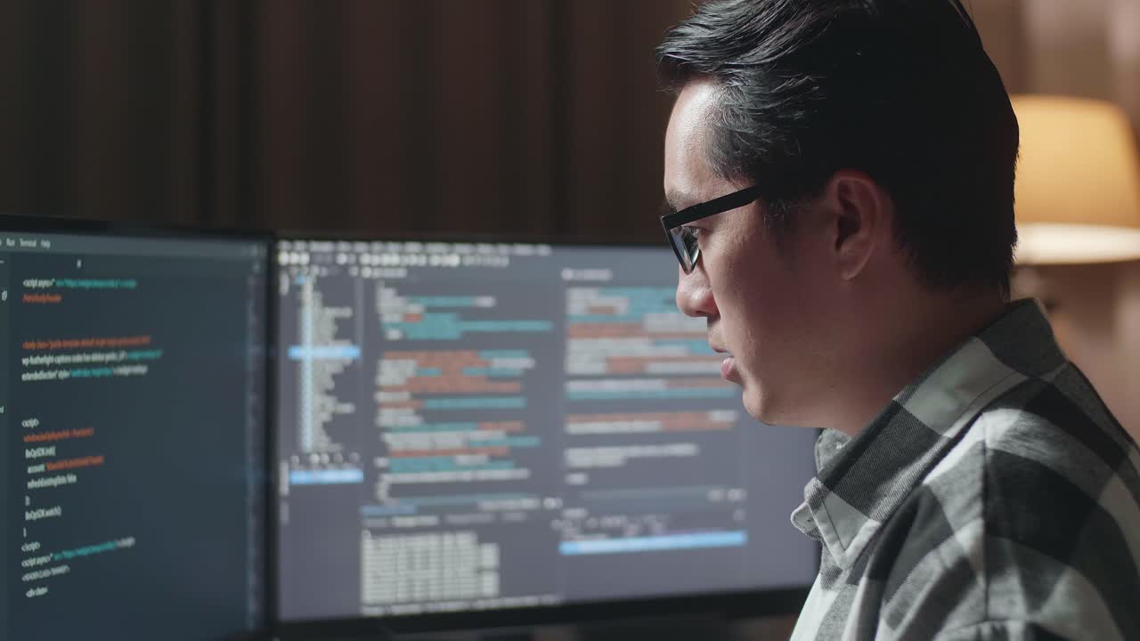 Programmer Working Late at Night