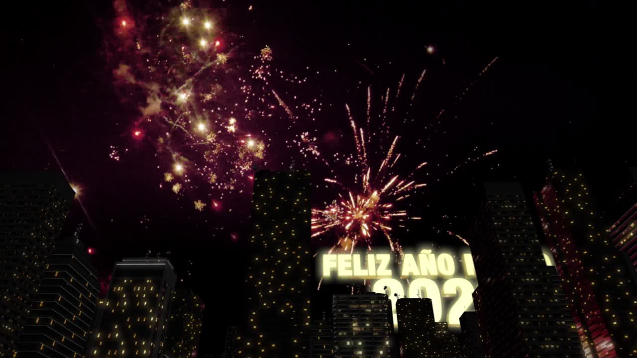 Felice Anno Nuovo 2022 Skyline in loop 4K
