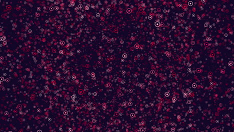patrón de puntos rojos en negrita en fondo oscuro en formación circular
