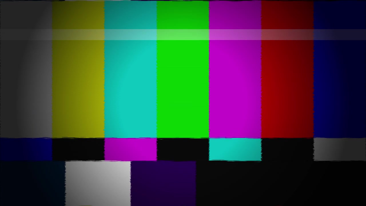 Television Test Pattern With Digital Glitch Interference