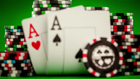 poker chips and playing cards