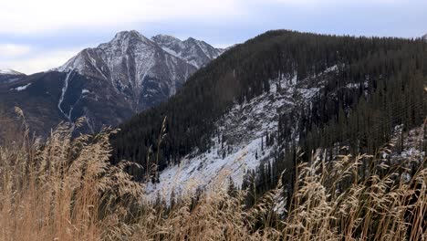 4k dolly left to right of mountains