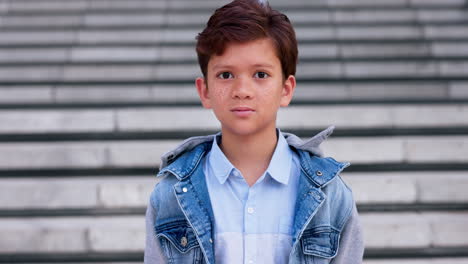 Portrait,-face-and-kid-with-smile-outdoor