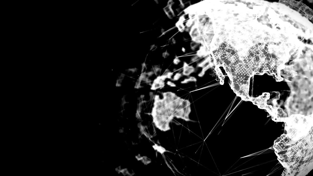 색 3d 플래 지구가 검은색 배경에서 회전하는 4k 영상 애니메이션