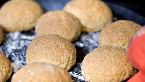 homemade cakes in the oven, rosy balls