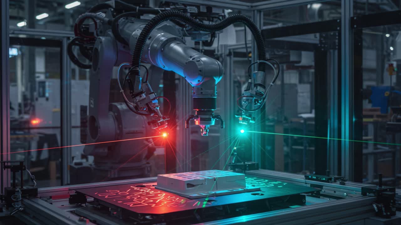 Innovative Robotic System Utilizing Laser Technology for Precise Manufacturing Processes in a High-Tech Automation Environment