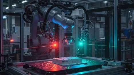 innovative robotic system utilizing laser technology for precise manufacturing processes in a high-tech automation environment