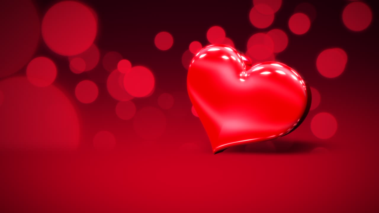 красные валентинки с большими глиттерами на красной градиентной сцене