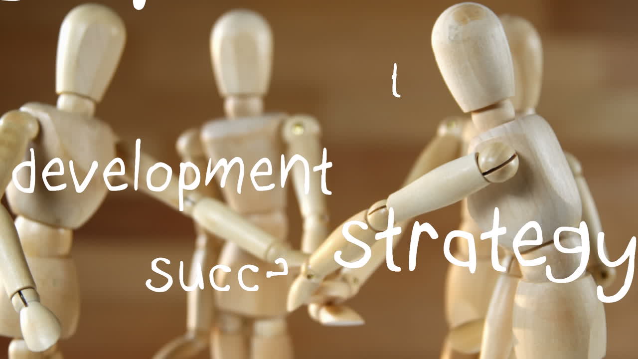 인형 위에 텍스트의 애니메이션