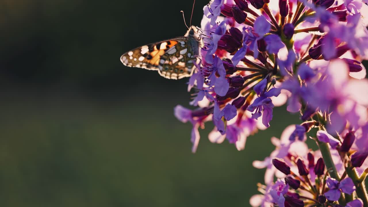 Video ripreso dal basso che immortala un prato illuminato dal sole con fiori di campo in piena fioritura, creando un'atmosfera serena e onirica.