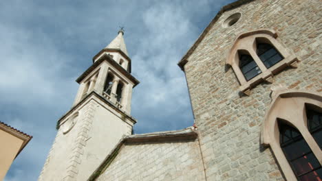 church bell tower and stone facade