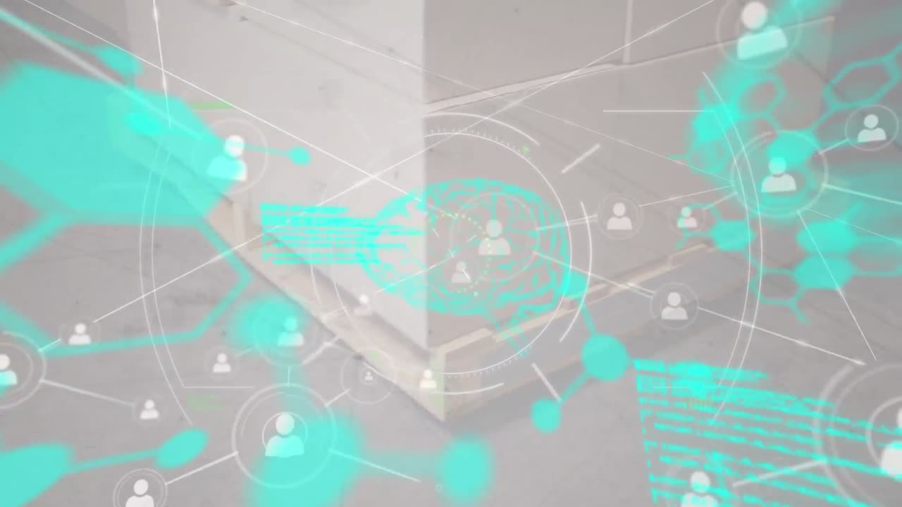 연결 네트워크를 통해 데이터 처리의 애니메이션