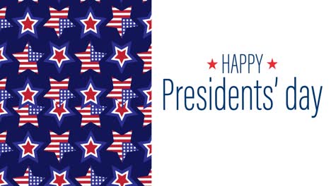 Animation-of-red,-white-and-blue-american-flag-colours-with-presidents-day-text-on-white