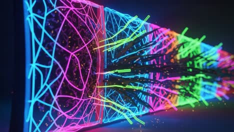 vibrant light dispersion: a stunning visual journey through colorful neon pathways and intricate patterns capturing the essence of digital artistry