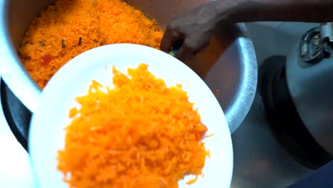 serving yellow zarda - jorda rice, zarda recipe, sweet dish, testy food from deg - daigh