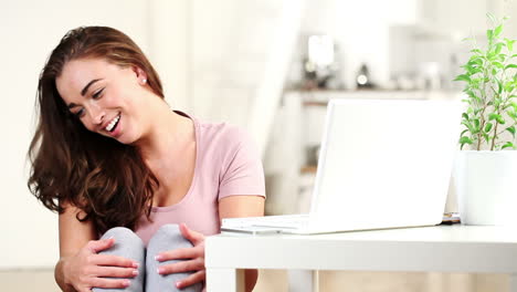 Portrait-cute-teenage-girl-at-home