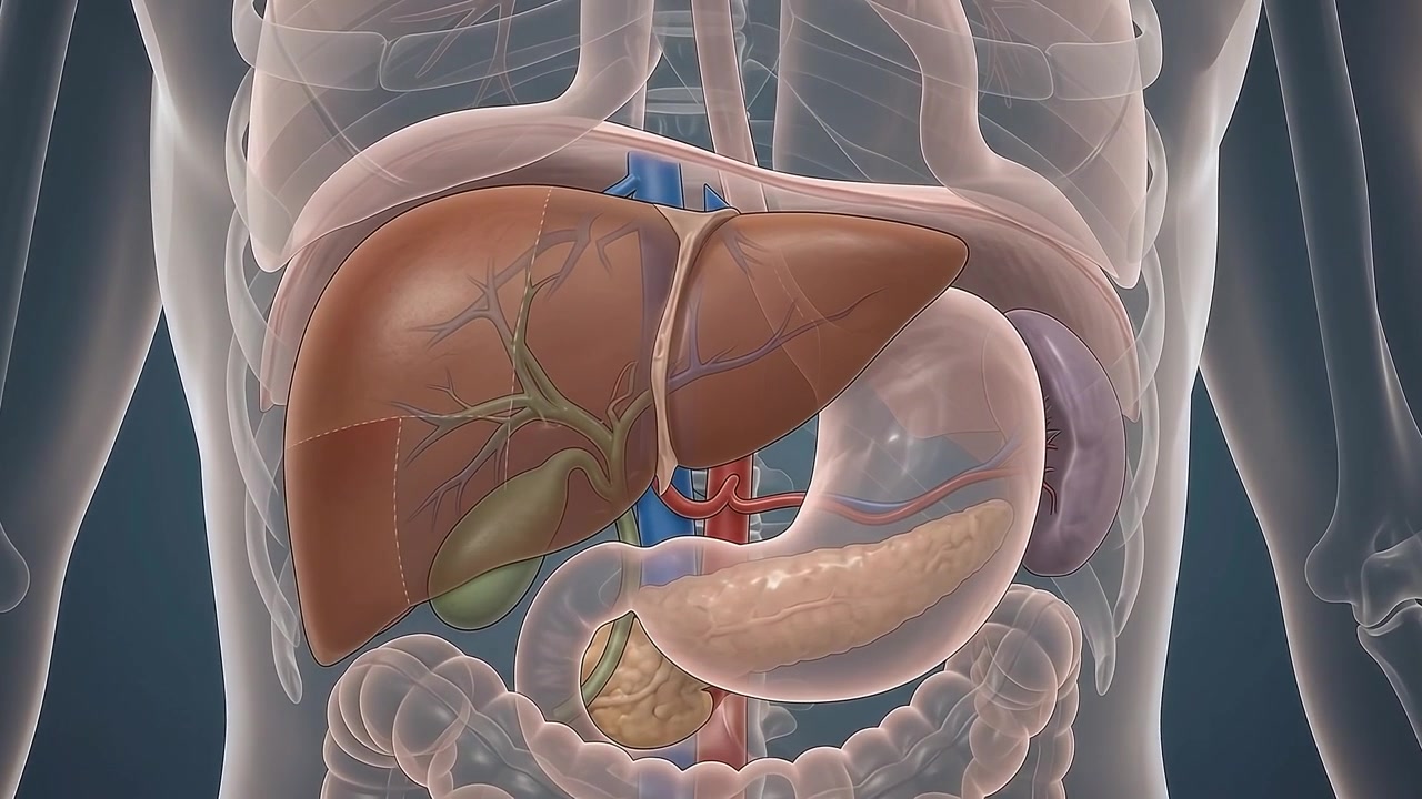 3D Medical Animation of Human Liver and Digestive Organs