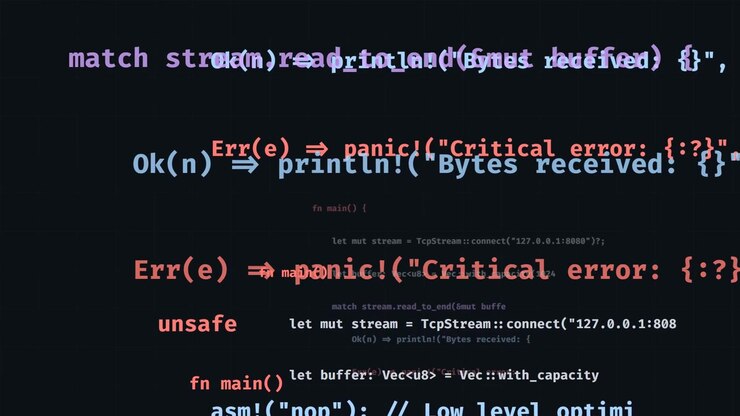 Rust Programming Language Code Snippet Animation