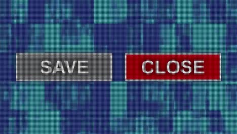 guardar los botones de cierre animación de la pantalla de la computadora de píxeles