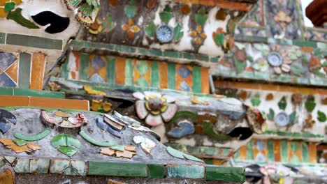 close-up of colorful temple mosaic in bangkok