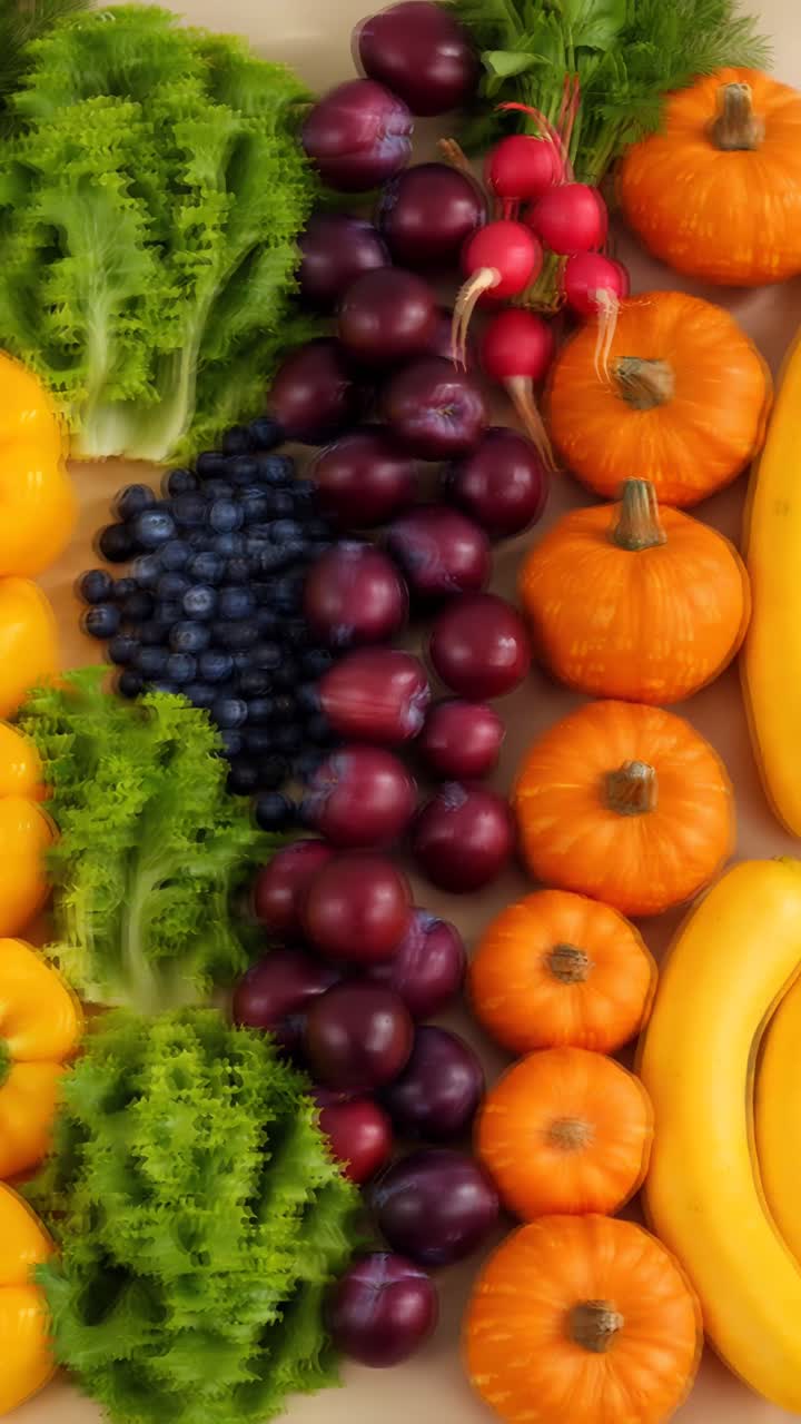 Frutta e verdura fresca biologica 4K.