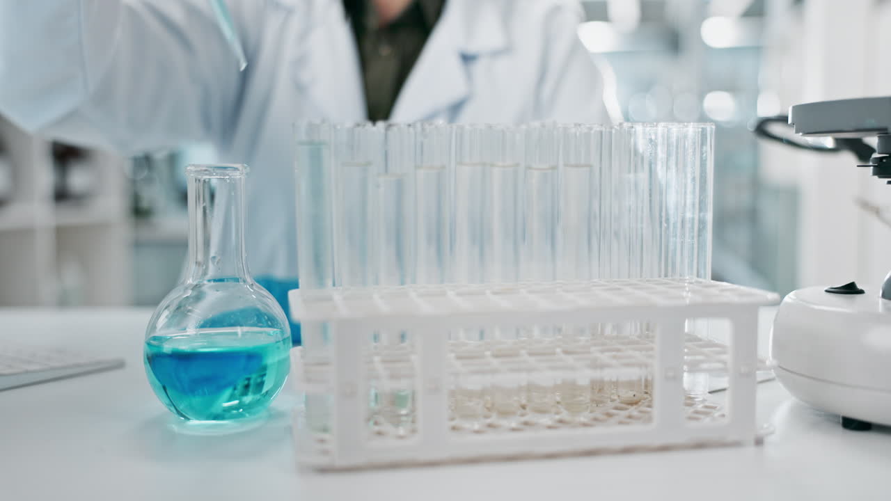 A science experiment in a laboratory